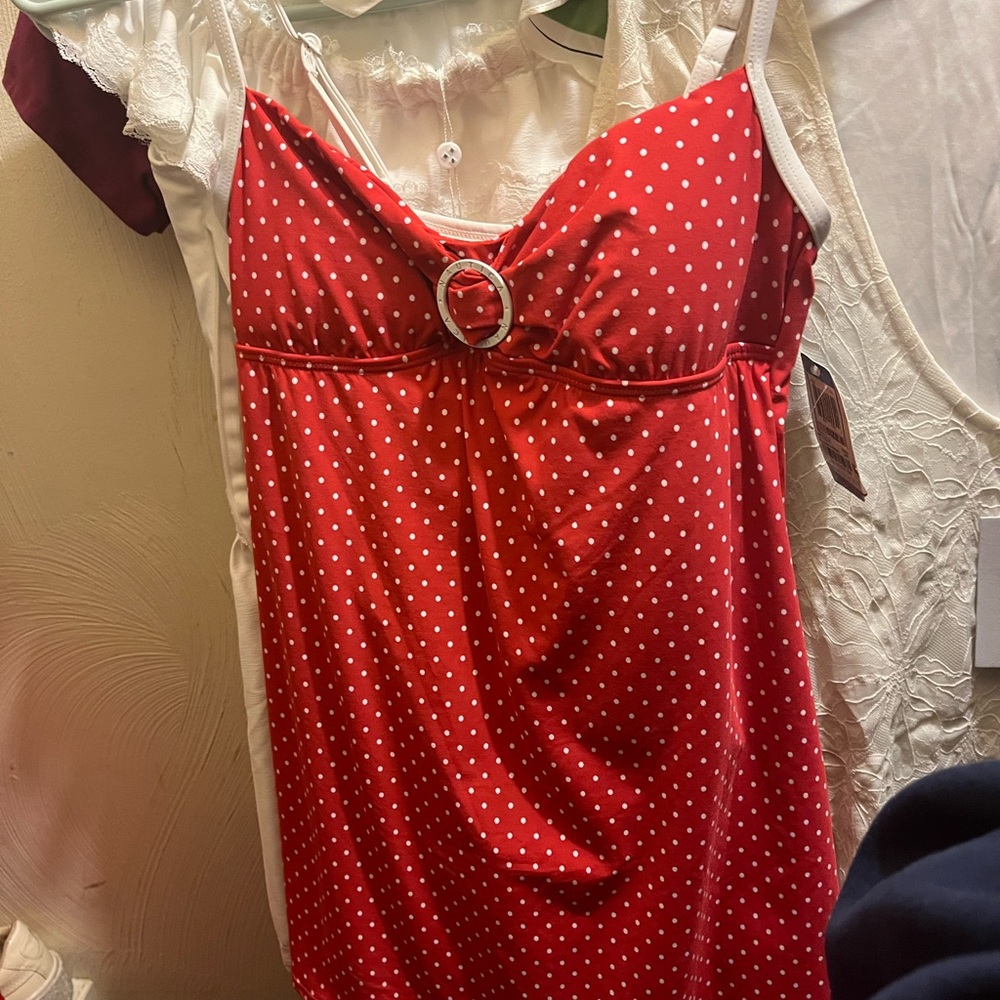 Red Polka Dot Swim Dress NWT